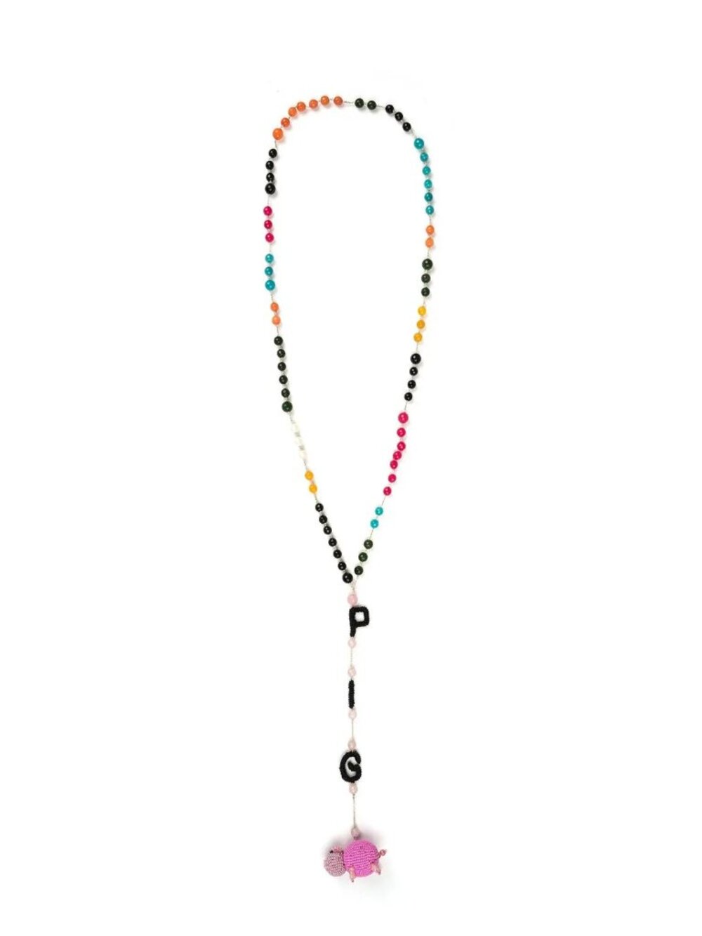 Walter Van Beirendonck Beaded "PIG" Necklace:  AW18/19 WORLDS OF SUN & MOON